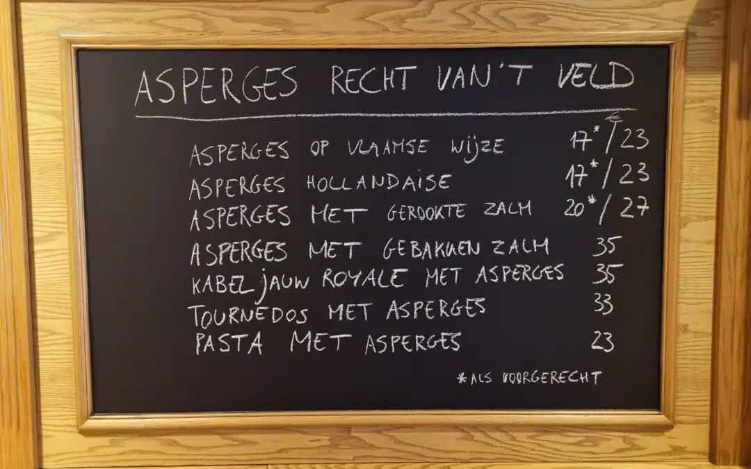 Asperges menukaart
